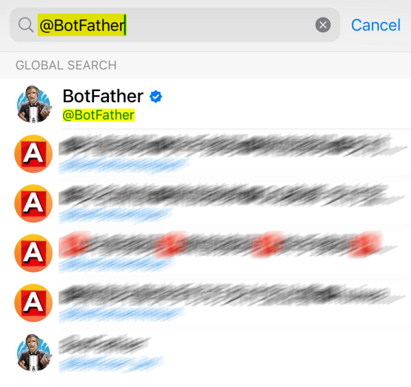 How to search for BotFather