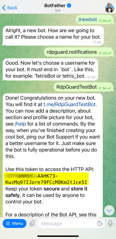 How to create a new Telegram Bot