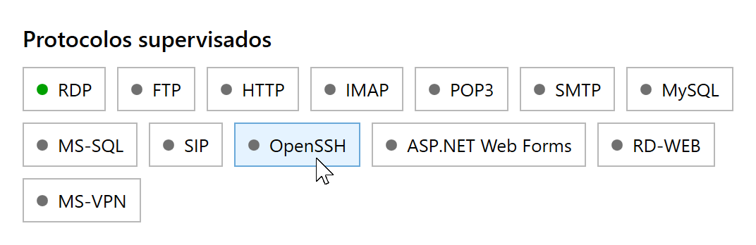 Protección OpenSSH deshabilitada en el panel de RdpGuard