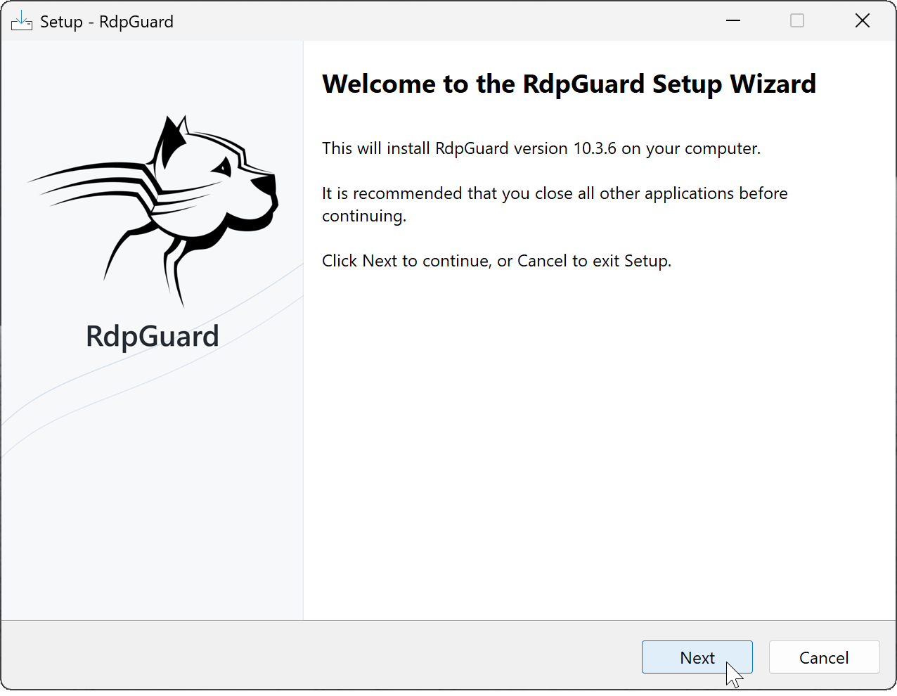 Welcome to the RdpGuard Setup Wizard