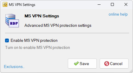 MS VPN settings dialog